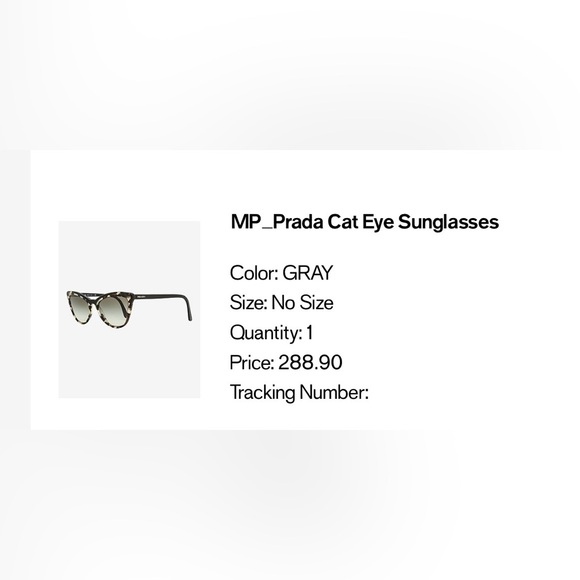 Brand New Never Worn Authentic Prada Cat Eye Sunglasses - Picture 5 of 6
